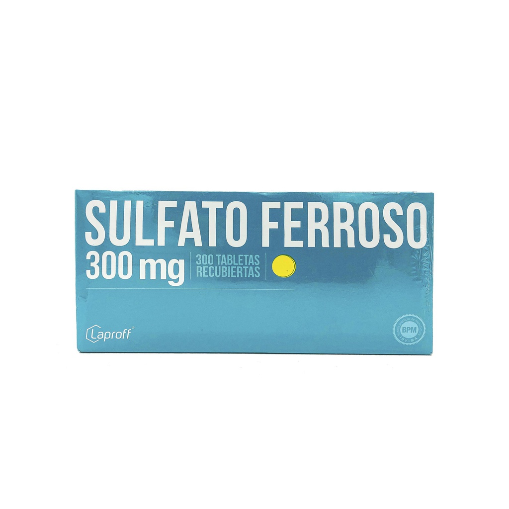 Sulfato Ferroso 300mg Tabletas Caja x 300 (Laproff)