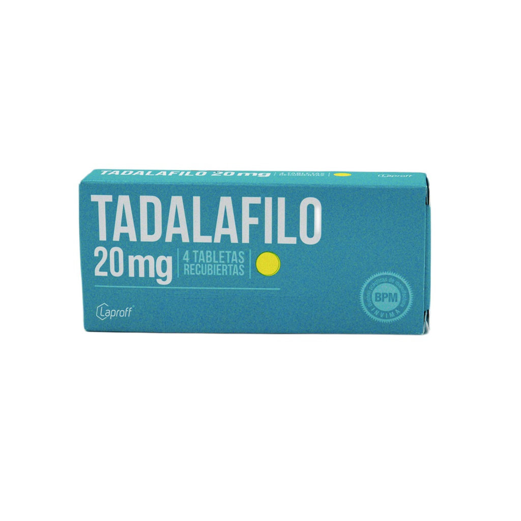 Tadalafilo 20mg Caja x 4 Tabletas (Laproff)