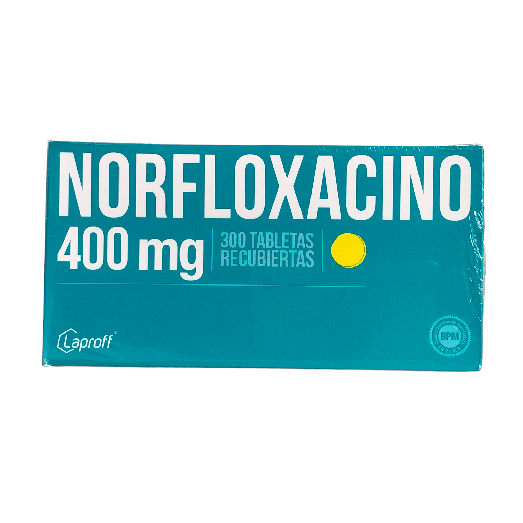 Norfloxacino 400mg Caja x 300 Tabletas (Laproff)