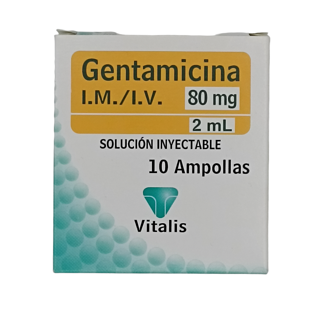 Gentamicina 80 Mg Caja x 10 Ampollas (vitalis)