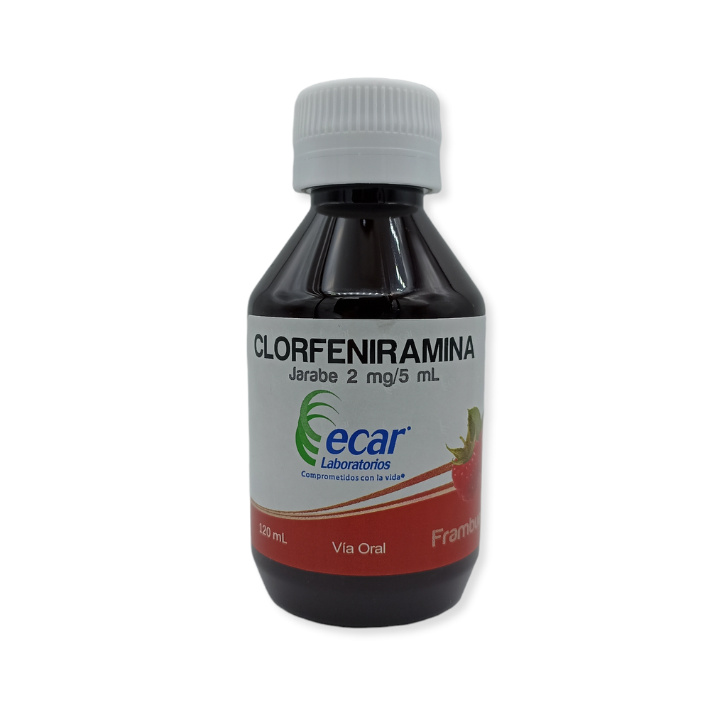 Clorfeniramina 2 mg/5ml Frambuesa Jarabe Frasco x 120 Ml (Ecar)