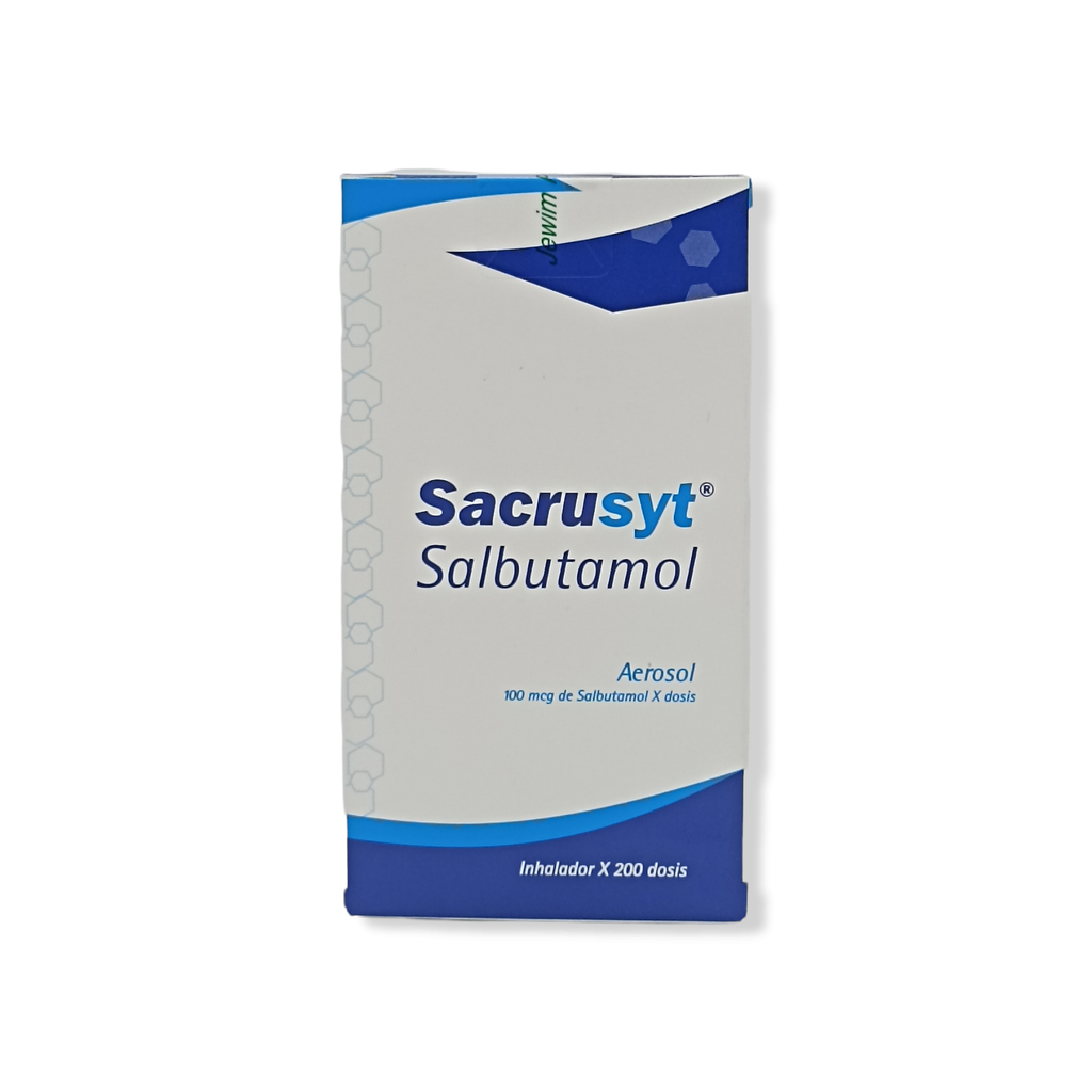 Sacrusyt (Salbutamol) 100mcg Aerosol Inhalador Frasco x 200 Dosis (Bcn)