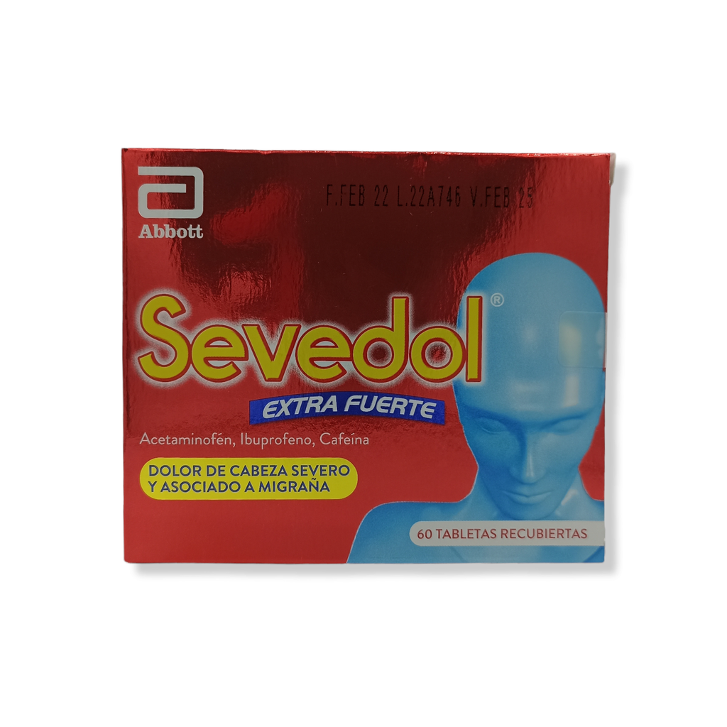 Sevedol Extra fuerte (Acetaminofen+Ibuprofeno+Cafeina) Caja x 60 Tabletas (Lafrancol)