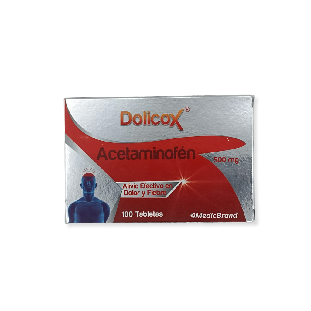 Dolicox (Acetaminofen) 500 mg Caja x 100 Tabletas (MedicBrand)