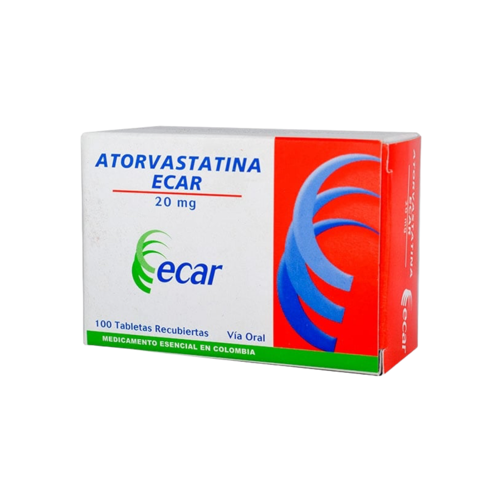 Atorvastatina 20 Mg Caja x 100 Tabletas (Ecar)