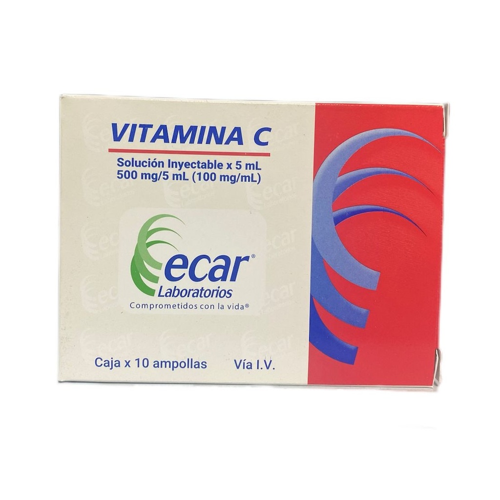 Vitamina C 500 Mg/5Ml Solucion Inyectable Caja x 10 Ampollas (Ecar)