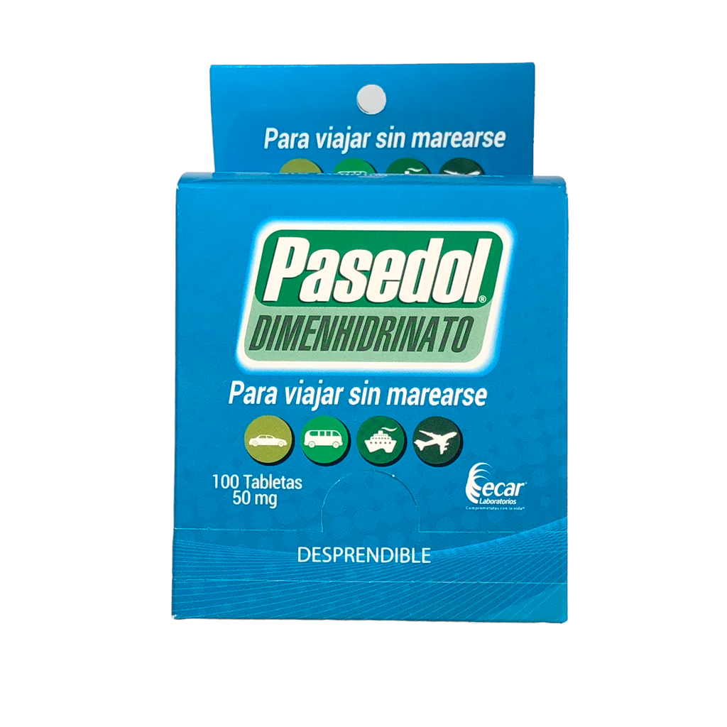 Pasedol (Dimenhidrinato) 50mg caja x 100 tabletas (Ecar)