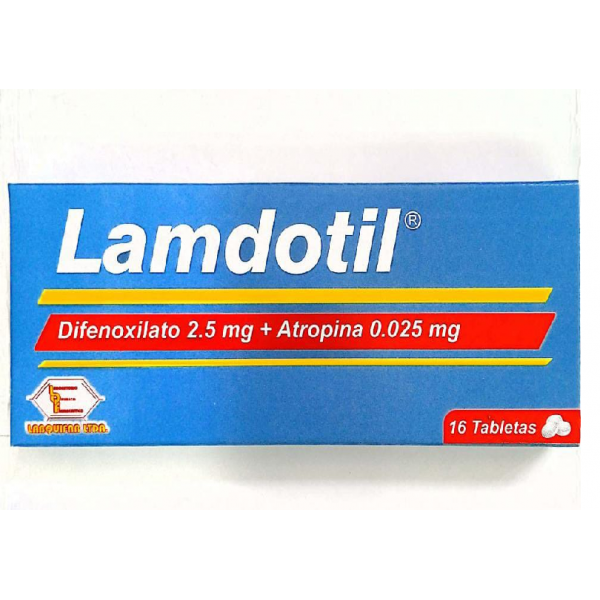 Lamdotil (Difenoxilato+Atropina) Caja x 16 Tabletas (Labquifar)