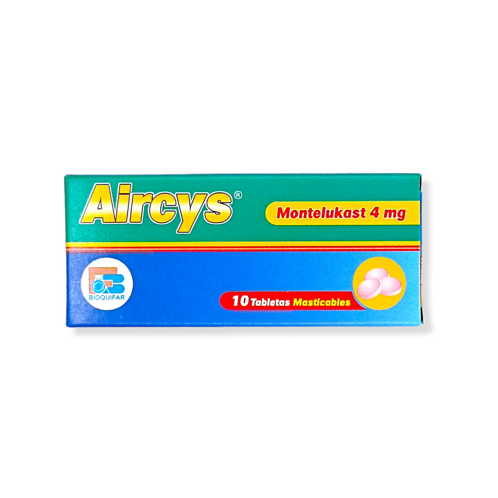 Aircys(Montelukast)4MG Caja x 10 Tabletas(Bioquifar)