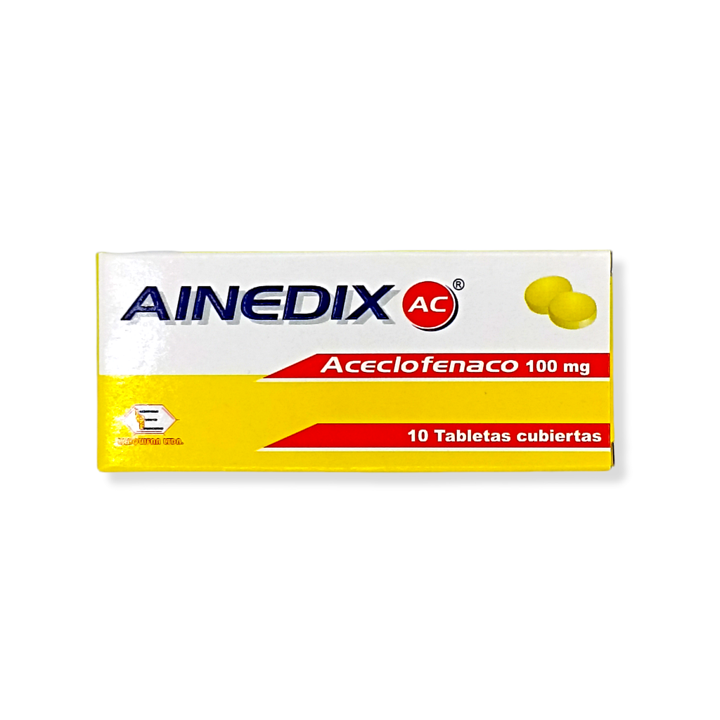 Ainedix (Aceclofenaco) 100mg Caja x 10 Tabletas (Labquifar)