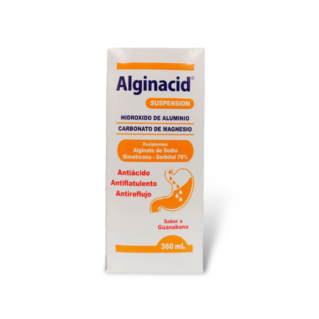 Alginacid Guanabana(Hidroxido Aluminio+Carbonato Magnesio Suspension Frasco x 360 Ml(Labquifar)