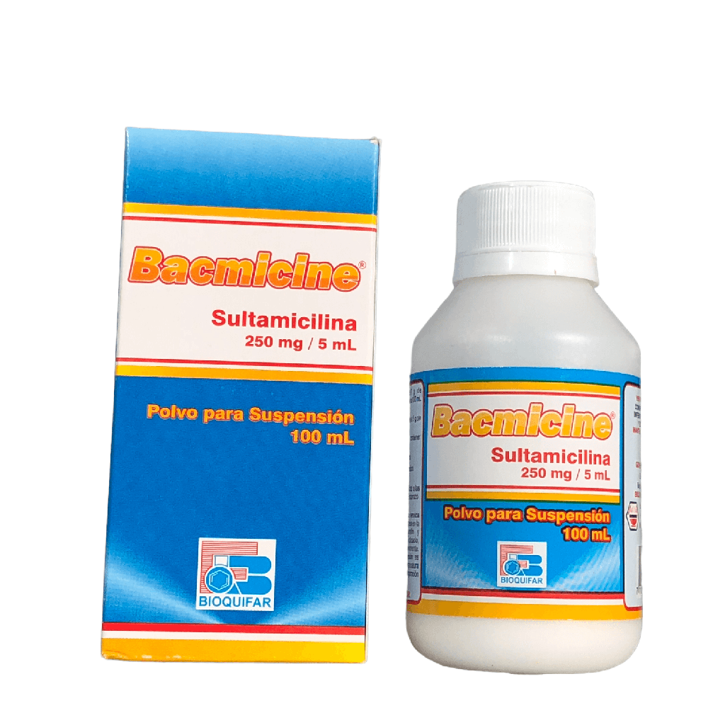 Bacmicine (Sultamicilina) 250 Mg/5Ml Suspension Frasco x 100 Ml (Bioquifar)