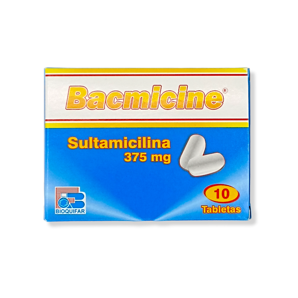 Bacmicine (Sultamicilina) 375 Mg Caja x 10 Tabletas (Bioquifar)