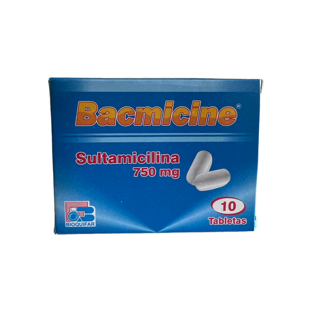 Bacmicine (Sultamicilina) 750 Mg Caja x 10 Tabletas (Bioquifar)