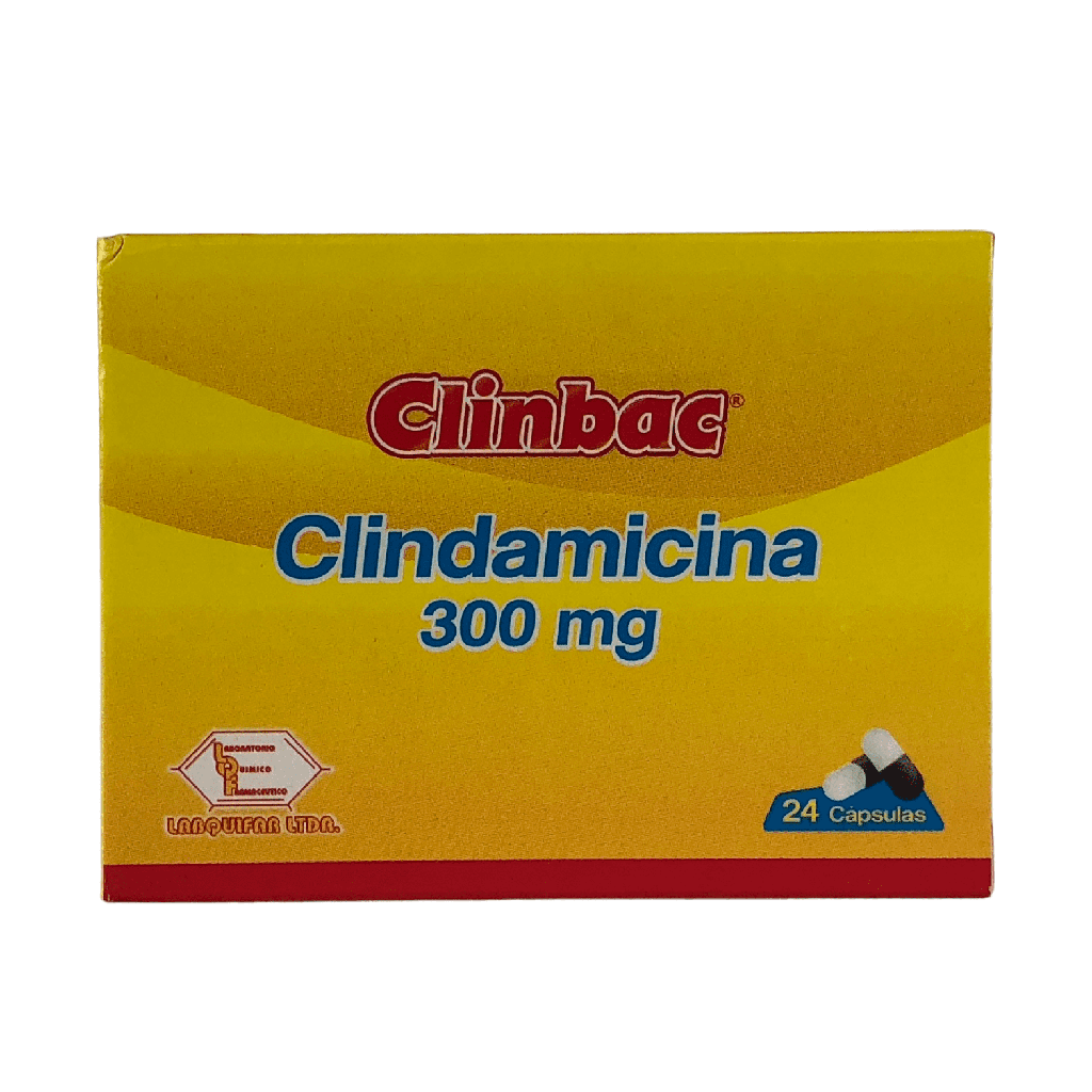 Clinbac (Clindamicina) 300 Mg Caja x 24 Capsulas (Labquifar)