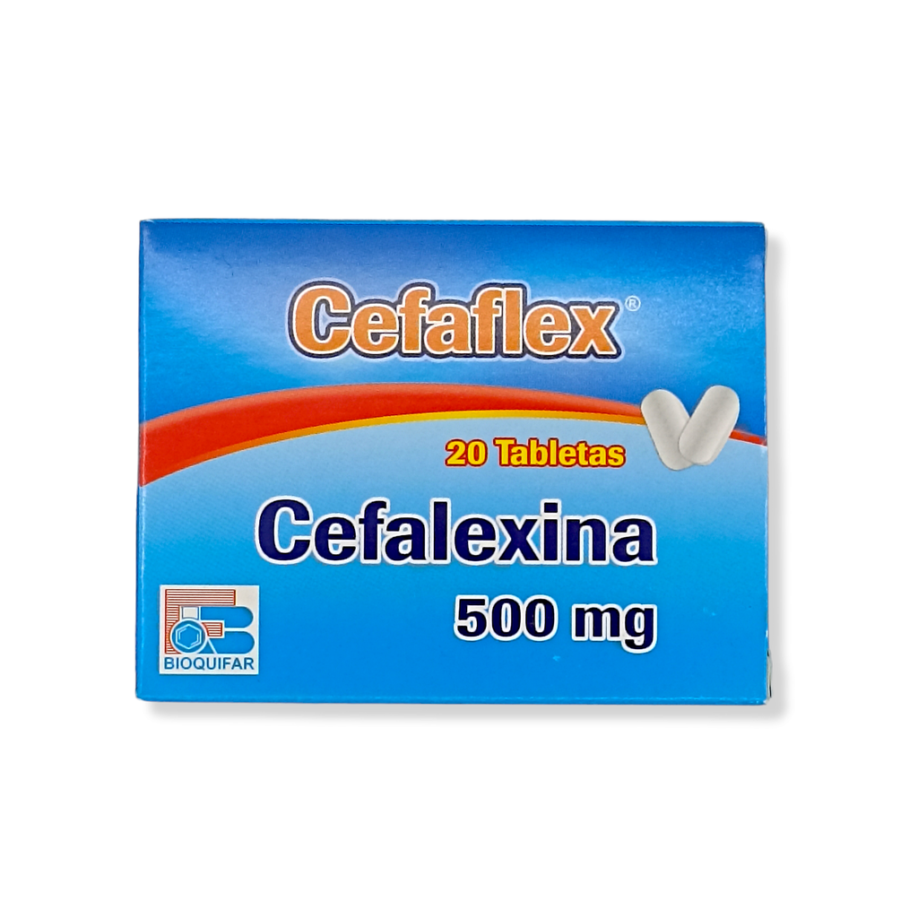 Cefaflex (Cefalexina) 500MG Caja x 20 Tabletas (Bioquifar)