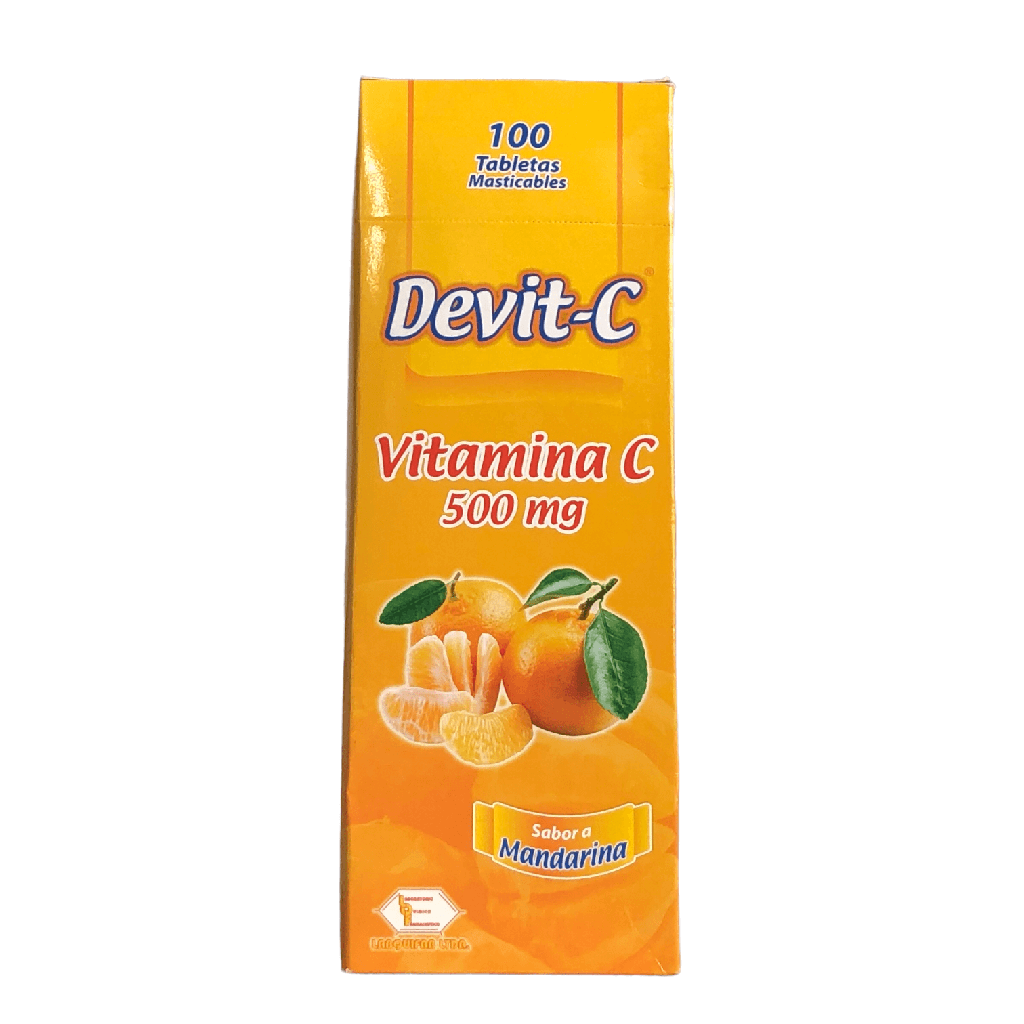 Devit C(Vitamina C)500 Mg Caja x 100 Tabletas Mandarina(Labquifar)