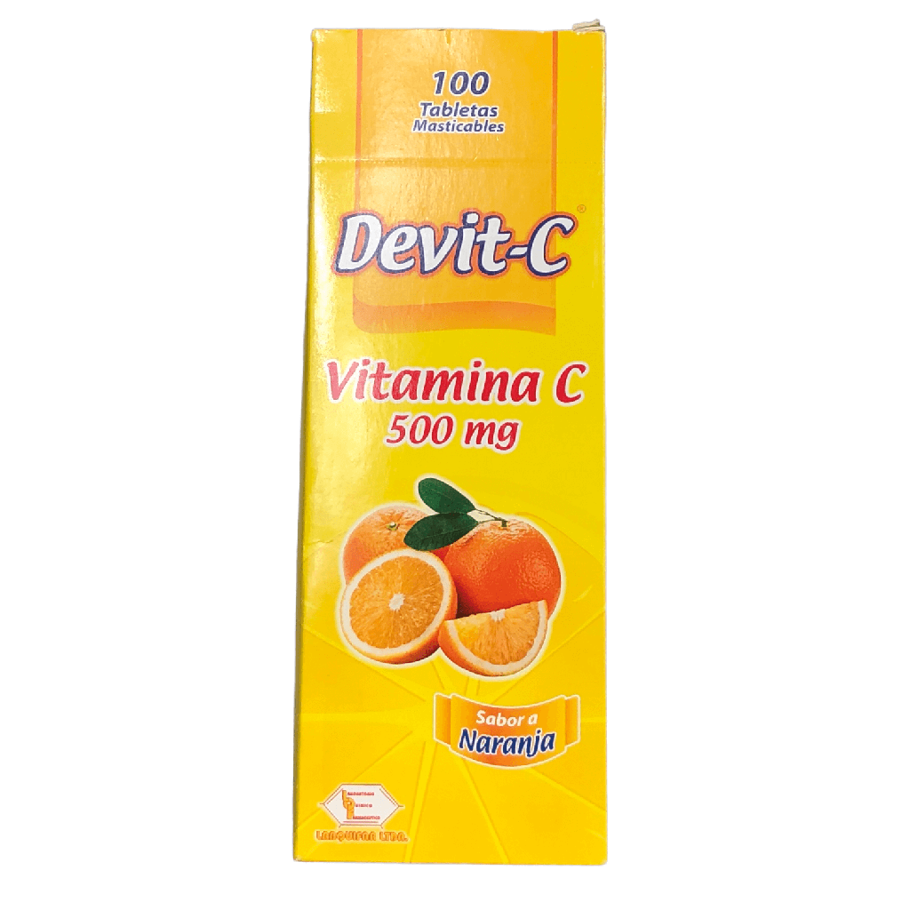 Devit C Naranja (Vitamina C) 500 Mg Caja x 100 Tabletas (Labquifar)