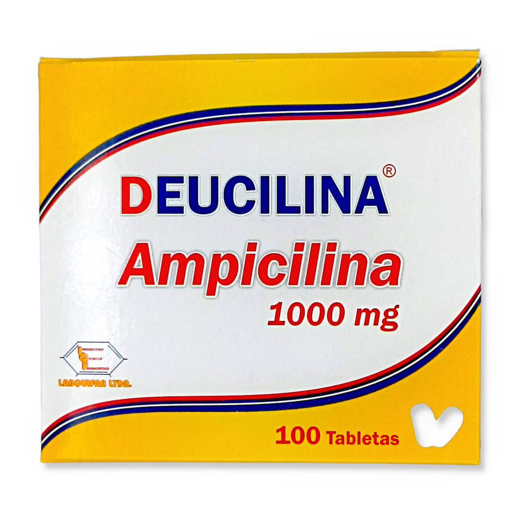 Deucilina (Ampicilina) 1.000 Mg Caja x 100 Tabletas (Labquifar)