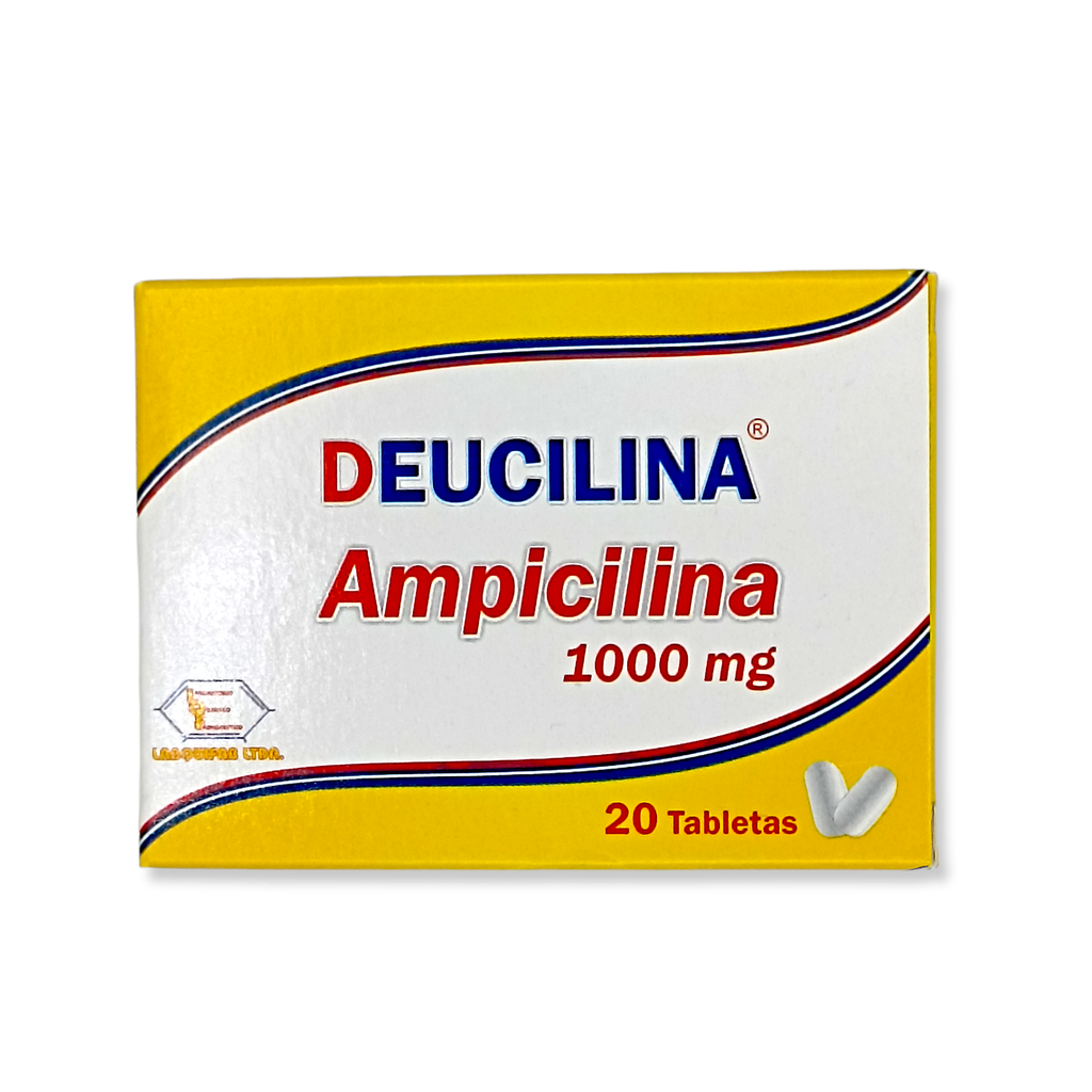 Deucilina (ampicilina) 1.000 Mg Caja x 20 Tabletas (Labquifar)