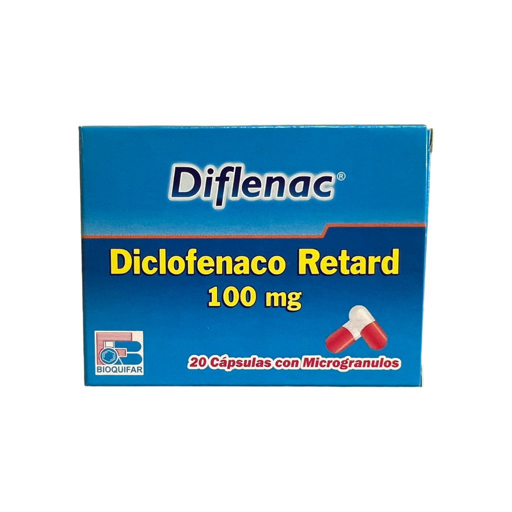 Diflenac Retard (Diclofenaco) 100 Mg Caja x 20 Capsulas (Bioquifar)