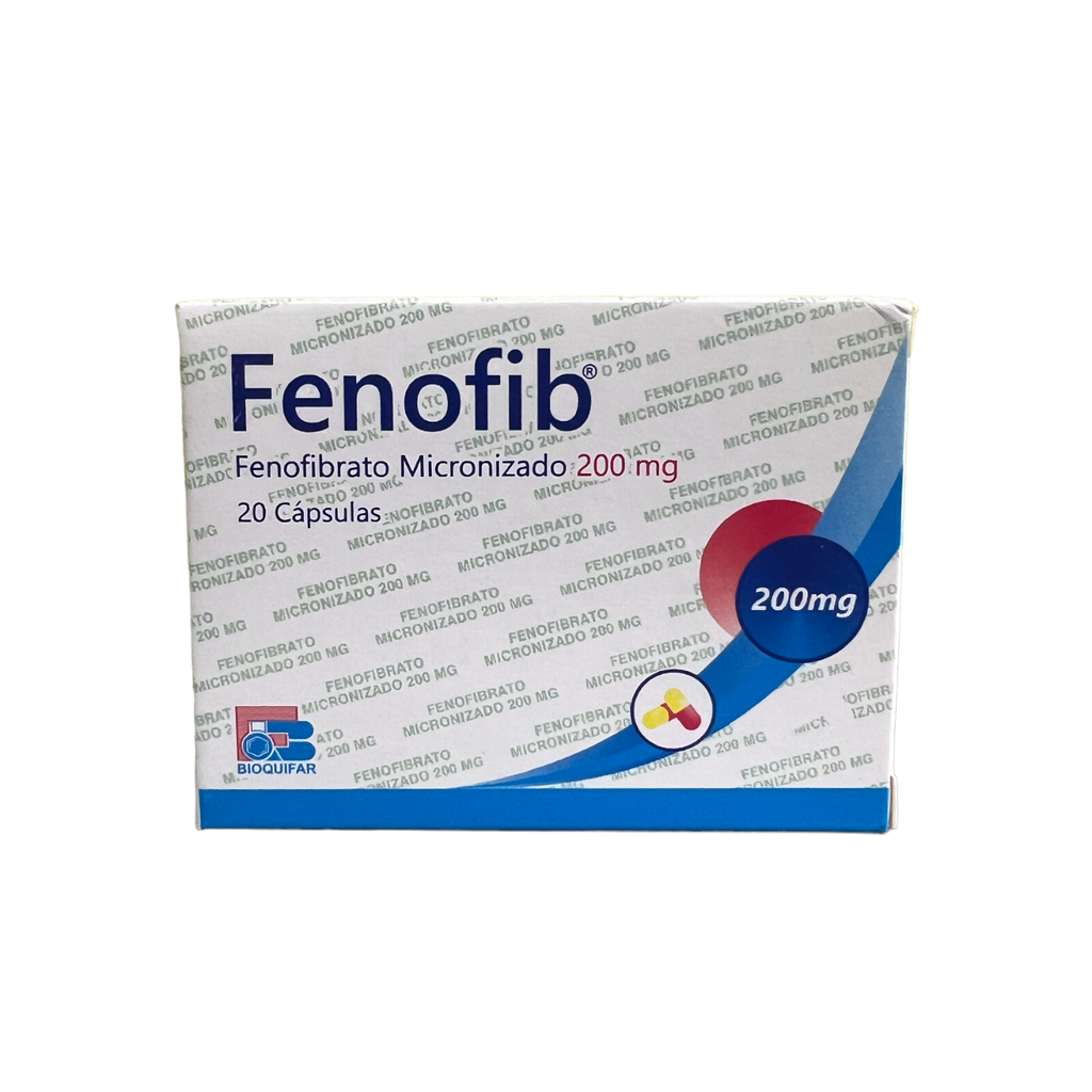 Fenofib(Fenofibrato)200 Mg Caja x 20 Capsulas(Bioquifar)