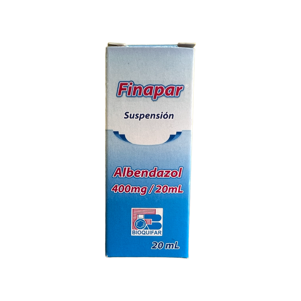 Finapar(Albendazol)400 Mg/20 Ml Suspension x Frasco x 20 Ml(Bioquifar)