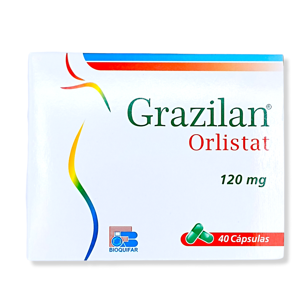 Grazilan (Orlistat) 120 Mg Caja x 40 Capsulas (Bioquifar)