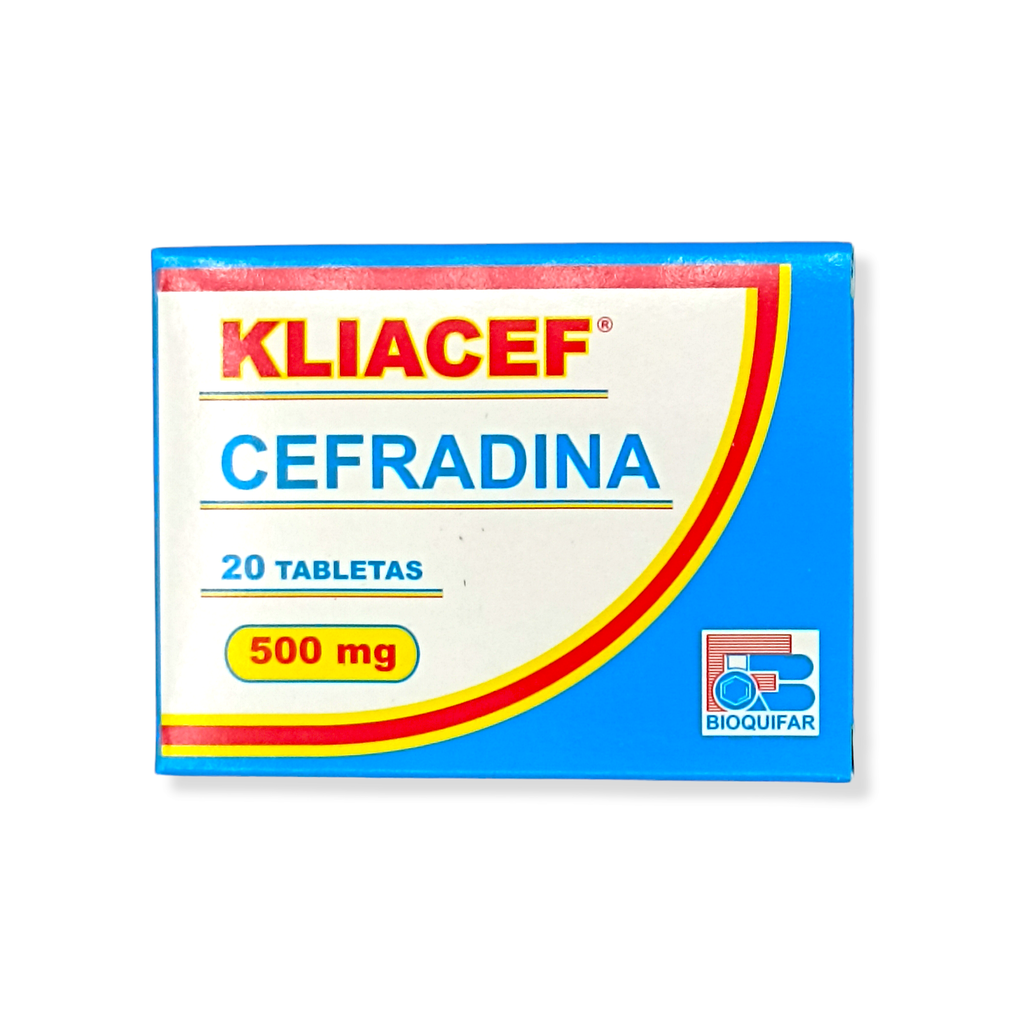 Kliacef (Cefradina) 500mg Caja x 20 Tabletas (Bioquifar)