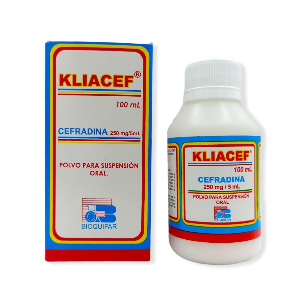 Kliacef (Cefradina) 250 Mg/5Ml Polvo Suspension Frasco x 100 Ml (Bioquifar)