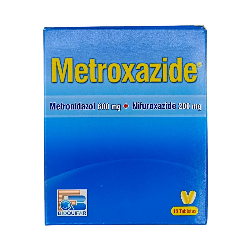 Metroxazide(Metronidazol+nifuroxazida)600/200 Mg Caja x 18 Tabletas(Bioquifar)
