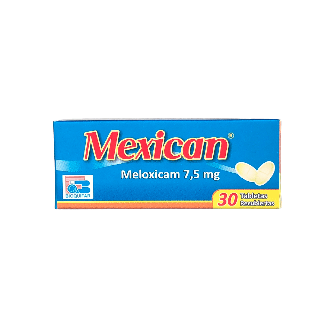 Mexican(Meloxicam)7.5 Mg Caja x 30 Tabletas(Bioquifar)