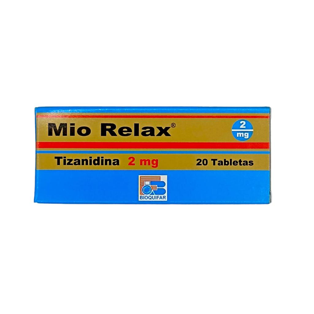 Mio Relax (Tizanidina) 2 Mg Caja x 20 Tabletas (Bioquifar)