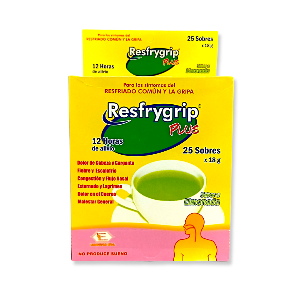 ​​Resfrygrip Plus(Acetaminofen+Loratadina+Fenilefrina)Caja x 25 Sobres (Labquifar)