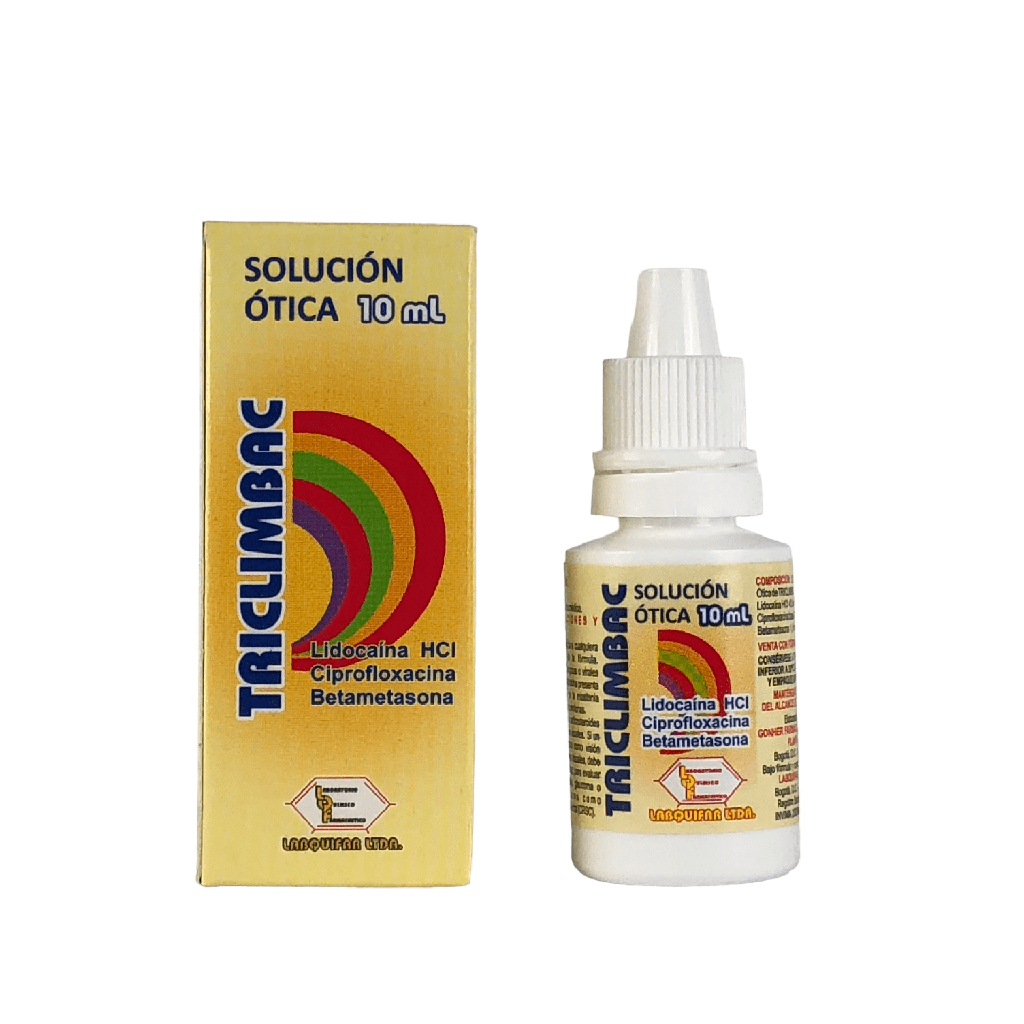 ​​Triclimbac(Lidocaina+ciprofloxacino+betametasona)Got Oticas Frasco x 10 Ml(Labquifar)