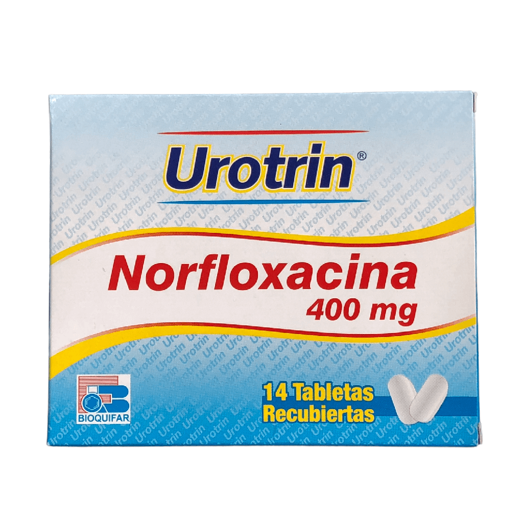 Urotrin (Norfloxacina) 400 Mg Caja x 14 Tabletas (Bioquifar)