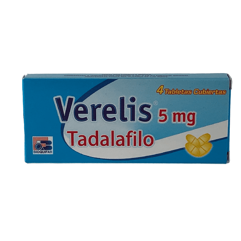 ​​Verelis (Tadalafilo) 5 Mg Caja x 4 Tabletas (Bioquifar)