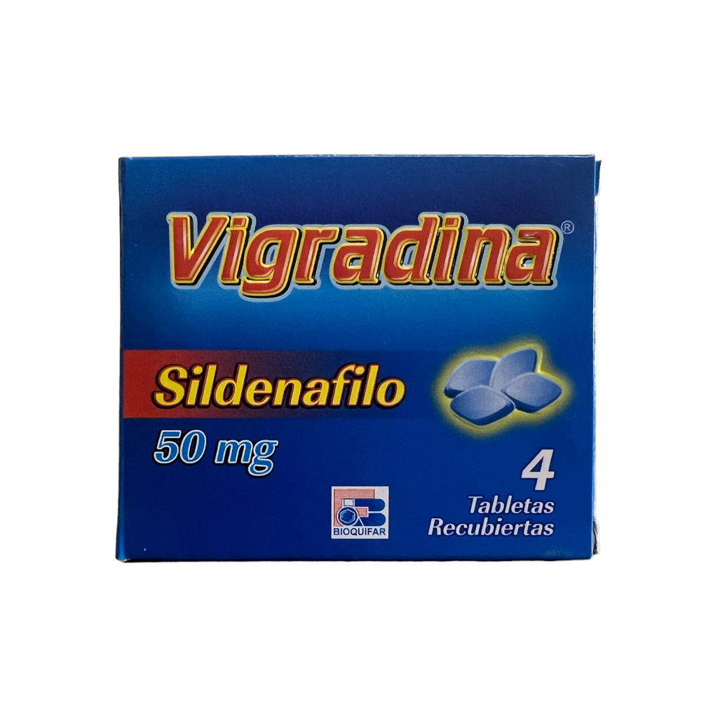 ​​Vigradina (Sildenafil) 50 Mg Caja x 4 Tabletas (Bioquifar)