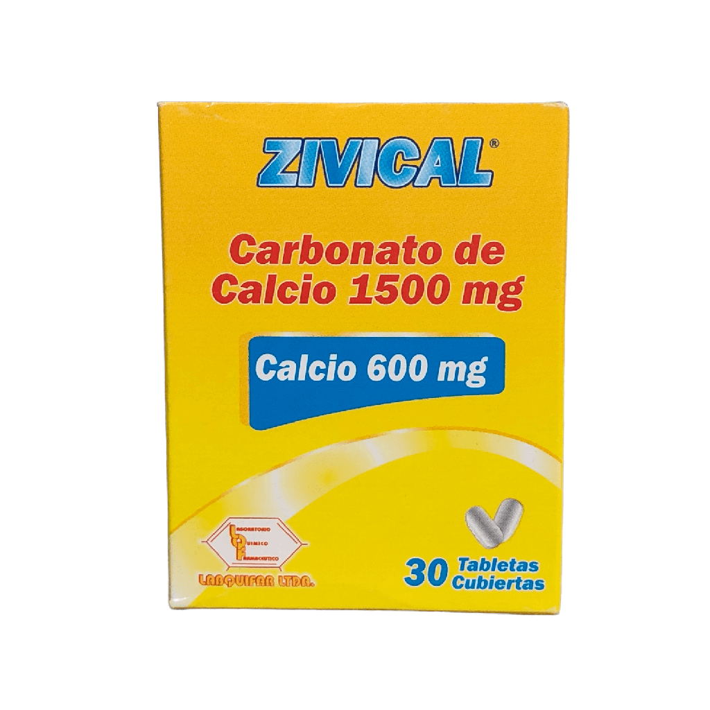 ​​Zivical (Carbonato De Calcio) 600 Mg Caja x 30 Tabletas (Labquifar)