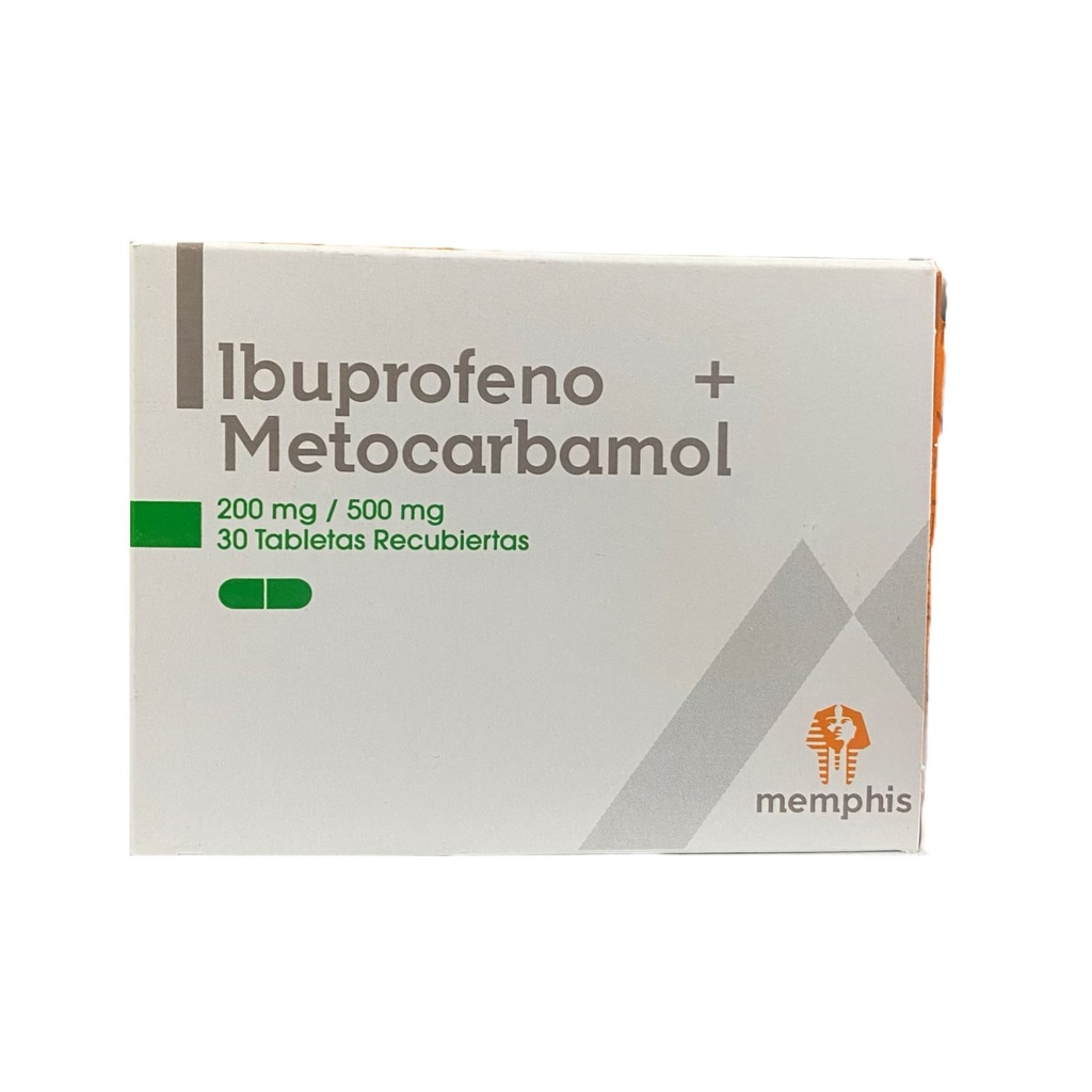 Ibuprofeno + Metocarbamol 200/500 Mg Caja x 30 Tabletas Und (Memphis)