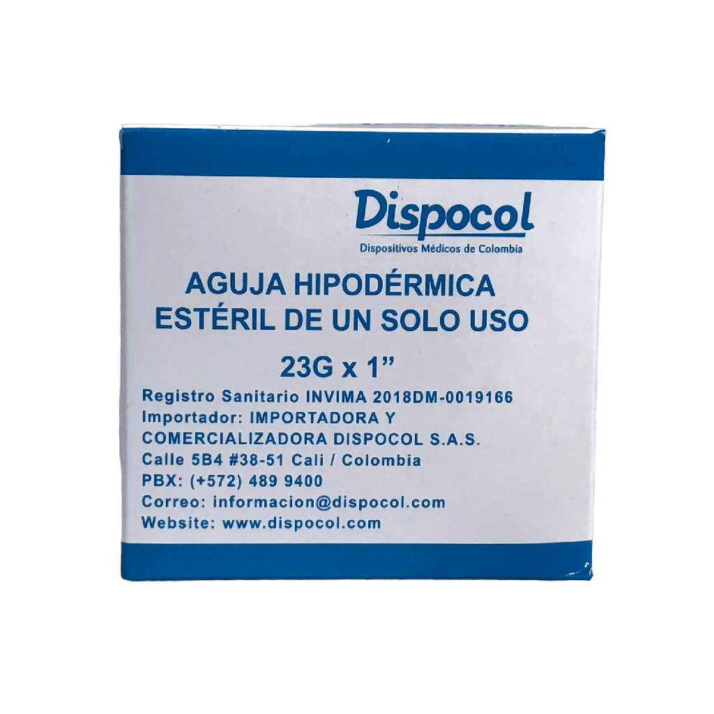 Aguja Hipodermica 23Gx 1 Caja X 100 Und (Dispocol)