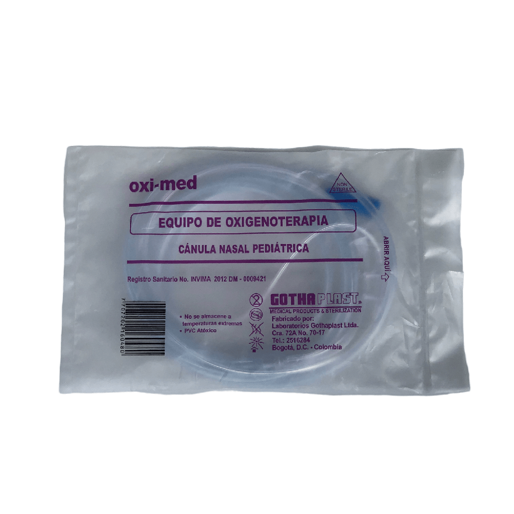 Canula Nasal Para Oxigeno Pediatrico No Esteril Emp X 1 Und (Gothaplast)