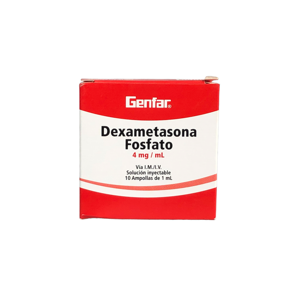 Dexametasona 4 Mg/1 Ml Solucion Inyectable Caja x 10 Ampollas Und (Genfar)