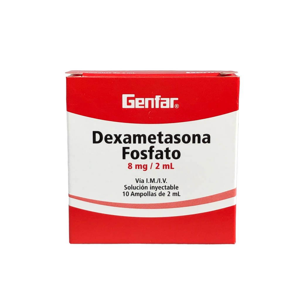 Dexametasona 8 Mg/2Ml Solucion Inyectable Caja x 10 AmpollasUnd (Genfar)