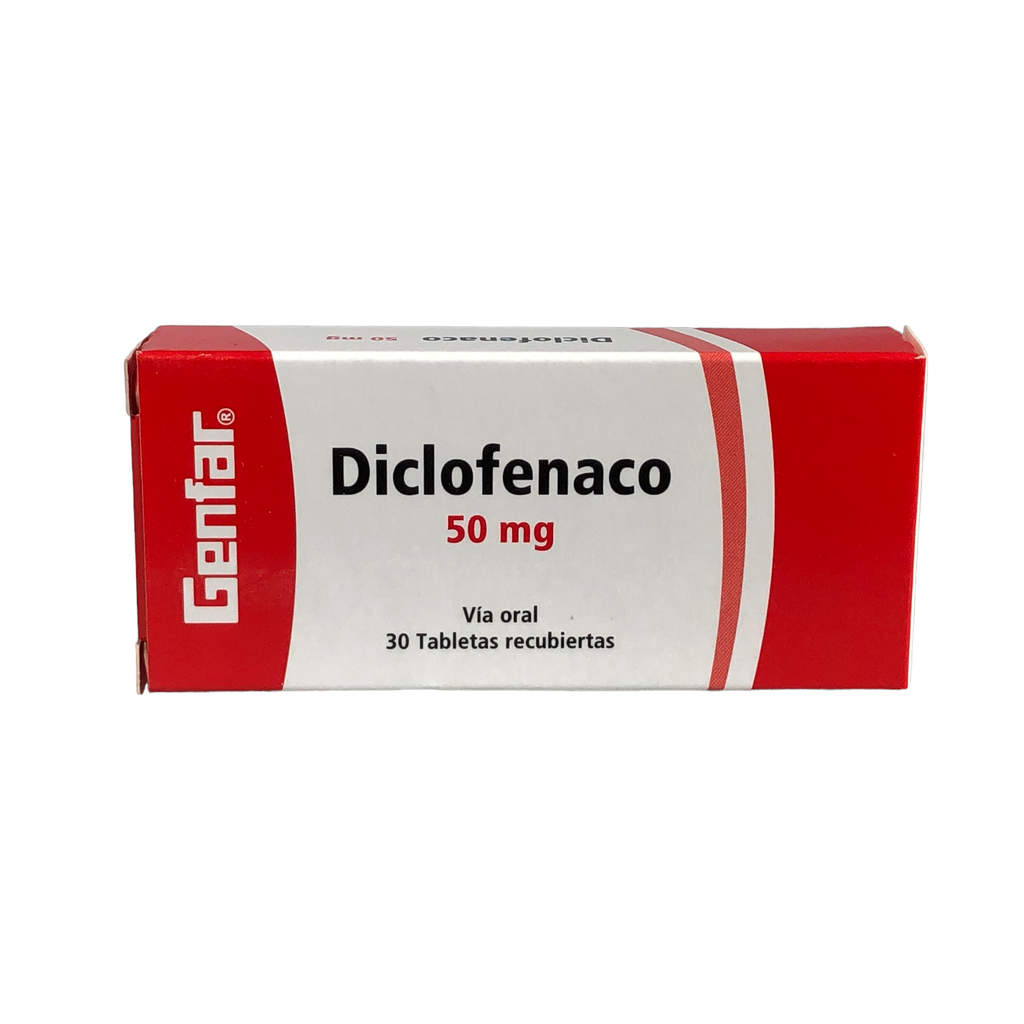 Diclofenaco 50 Mg Caja x 30 Tabletas Und (Genfar)