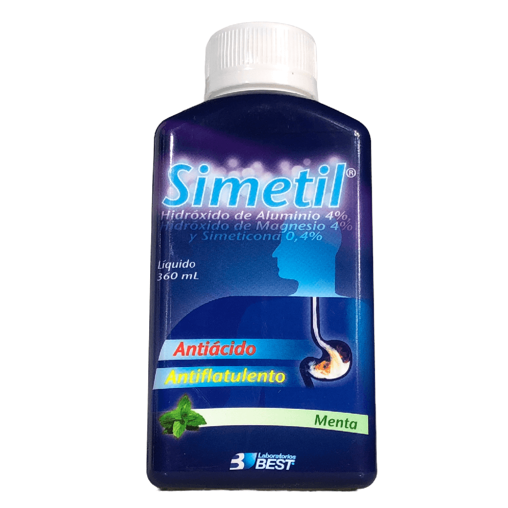 Simetil (Hidroxido de Aluminio+Magnesio+Simeticona) Gr Suspension Oral Menta Frasco X 360 Ml Und (Best)