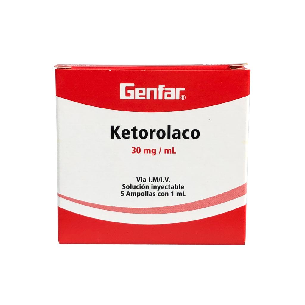 Ketorolaco 30 Mg/Ml Solucion Inyectable Caja X 5 Und (Genfar)