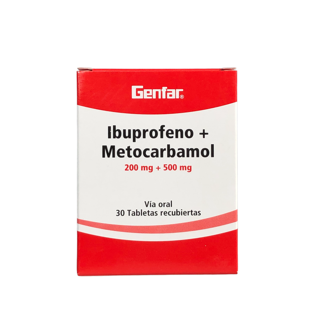 Ibuprofeno+Metocarbamol 200/500 Mg Caja x 30 Tabletas Und (Genfar)