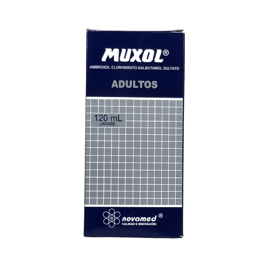 Muxol Adultos (Ambroxol+Salbutamol) Jarabe Frasco x 120 Ml(Novamed)