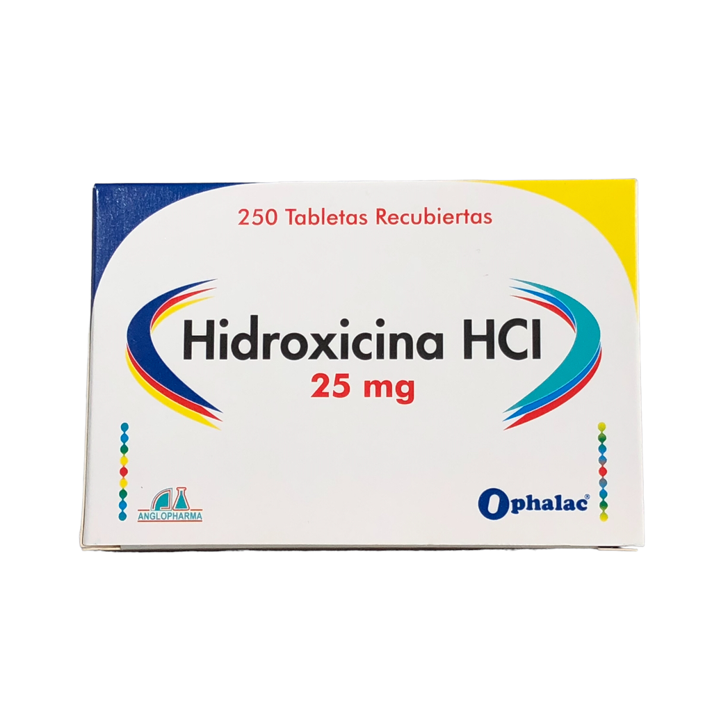 Hidroxicina Hcl 25 Mg Tableta Recubiertas Caja X 250 Und (Anglopharma)